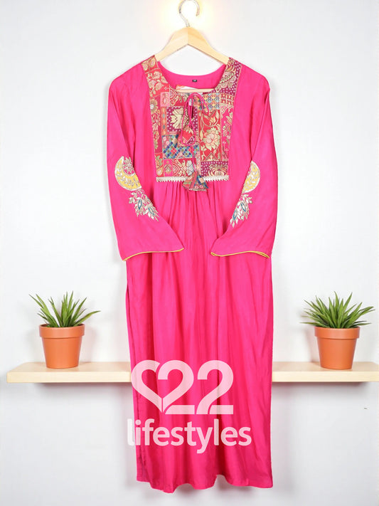 Pink - Silk Pattern - Readymade Salwar Suit